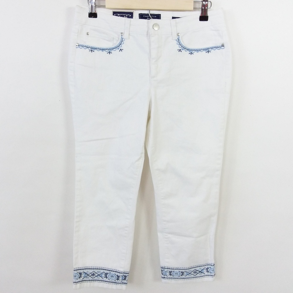 Charter Club Capri Pants Floral Embroidery -19